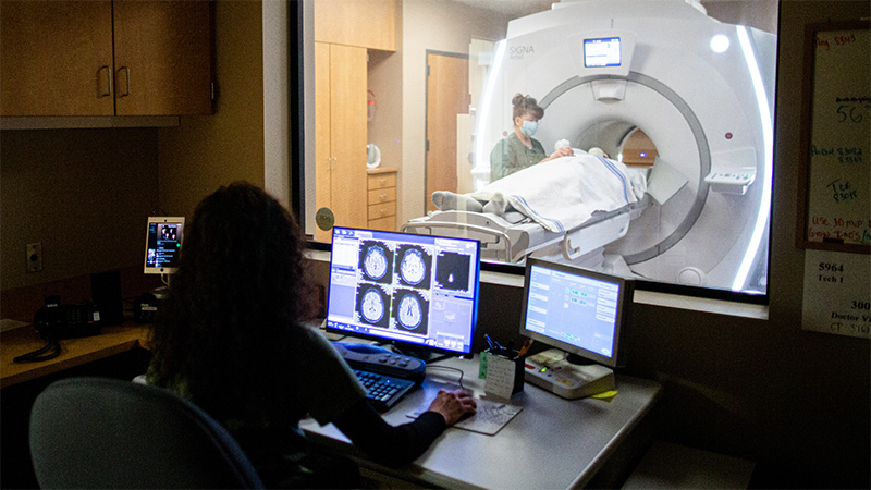 Patient receives an MRI.